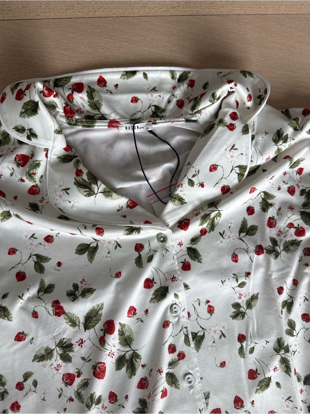 Masongrey Mint Strawberry Print Short Pajama Set — image 3 of 6